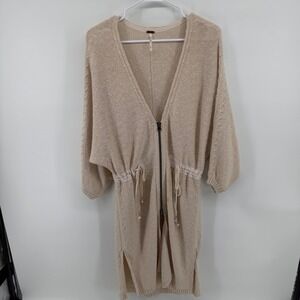 Free People Soul Sister Cotton Zip Long Cardigan Size XS OB475831
